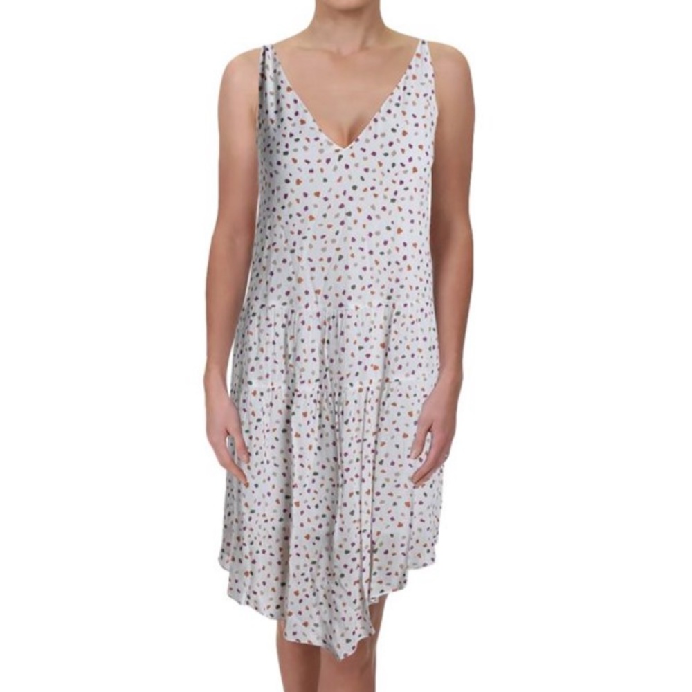 Off-White Floral V-Neck Sleeveless Dress
